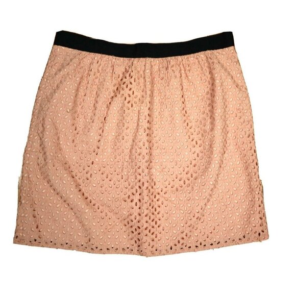 WOMEN'S PINK EYELET LACE SKIRT  - ANN TAYLOR LOFT - SIZE 6 - Picture 1 of 3